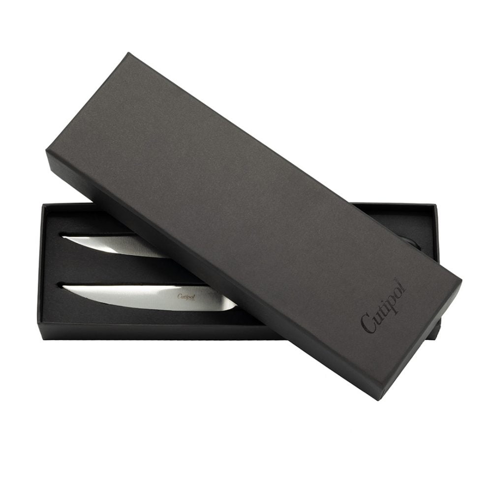 RIB - Zwart/RVS - 2 Steakmessen in giftbox // Cutipol