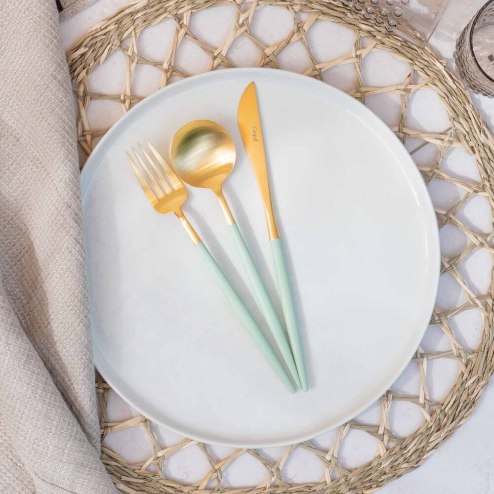 Table Things Cutipol bestekset goa celadon goud gold